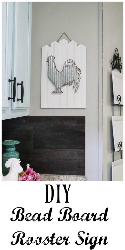 DIY Beadboard Rooster Sign...a 5 minute and 5 dollar project that will add that perfect bit of farmhouse charm to your home!