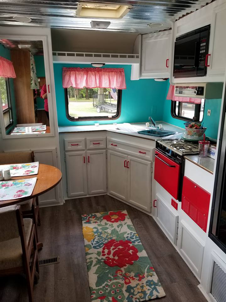 GORGEOUS free camper makeover on a tight budget! These before and afters are amazing! A must see project.