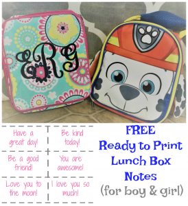 Lunchbox notes for children are an easy and sweet way to bring a smile to your child in the middle of their school day. These are ready to be printed and FREE!