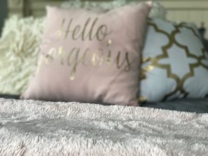 Beautiful blush and gold bedroom makeover!