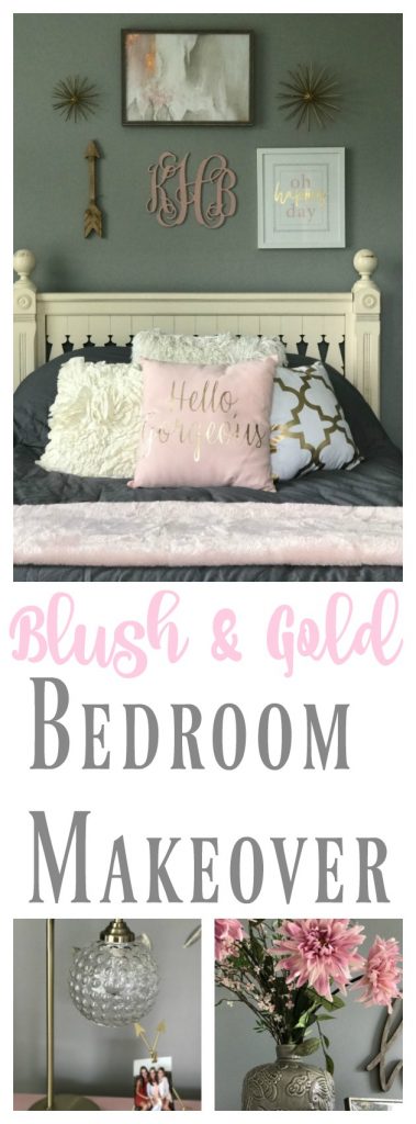 Beautiful blush and gold bedroom makeover!