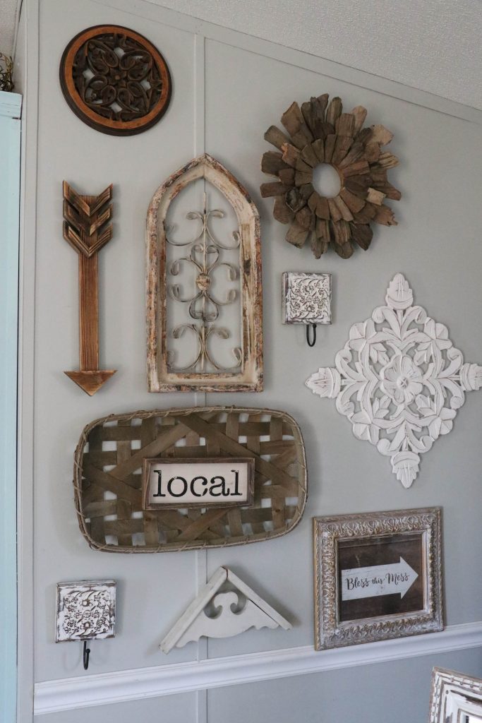 Gorgeous, completely neutral farmhouse gallery wall!