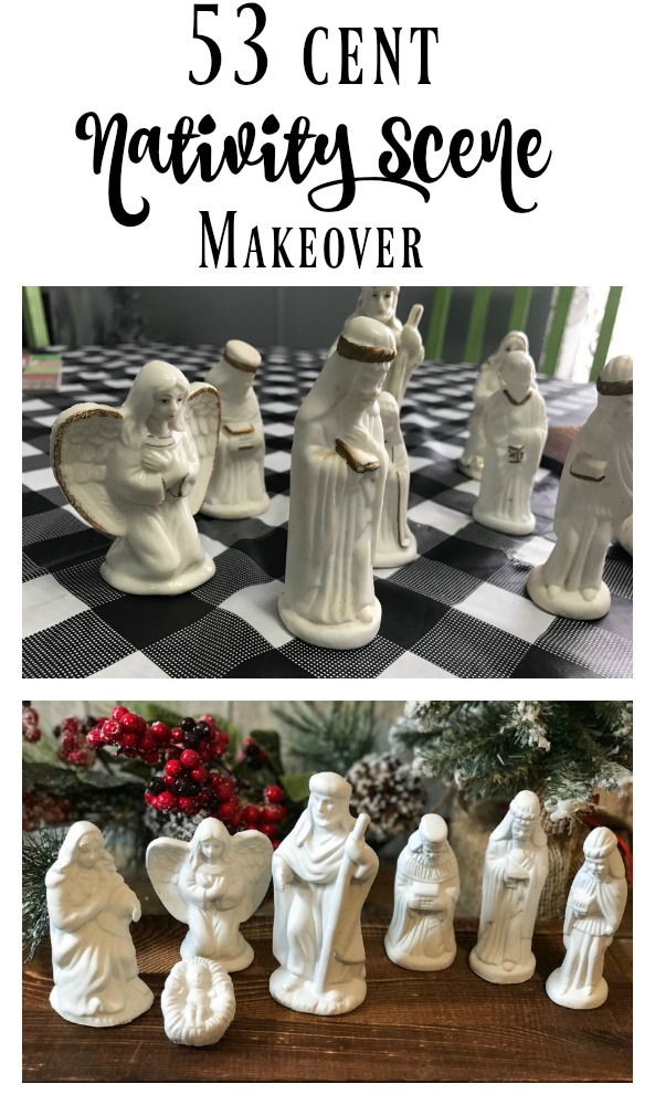 53 cent Thrifted Nativity Scene Makeover!