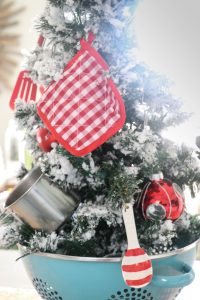 Fun and Festive Kitchen Christmas tree! Must check this one out! Her pieces are so fun and very budget friendly!