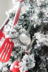 Fun and Festive Kitchen Christmas tree! Must check this one out! Her pieces are so fun and very budget friendly!