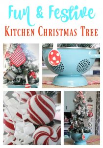 Fun and Festive Kitchen Christmas tree! Must check this one out! Her pieces are so fun and very budget friendly!