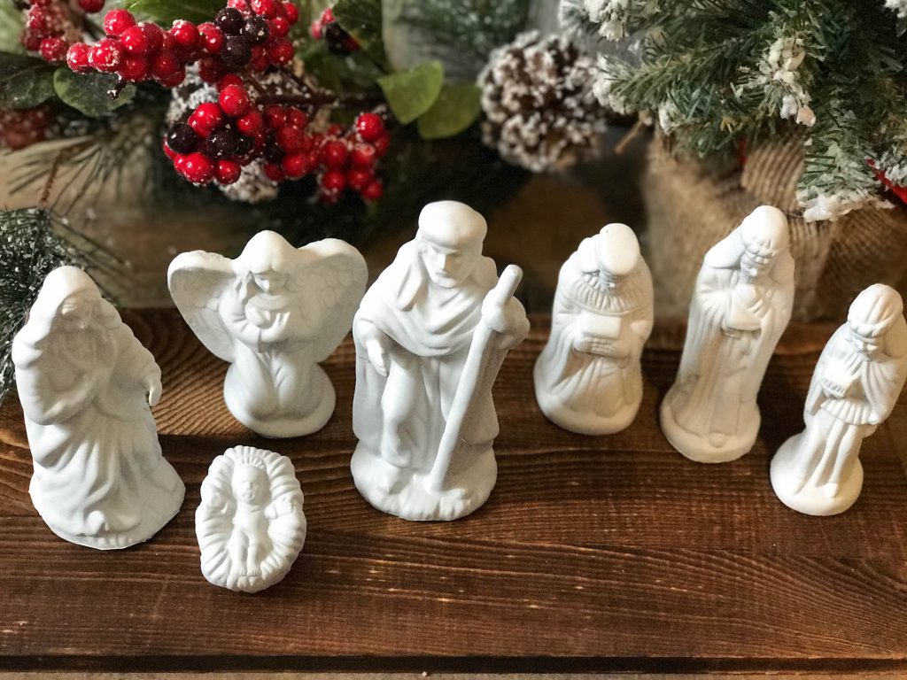 53 cent Thrifted Nativity Scene Makeover!