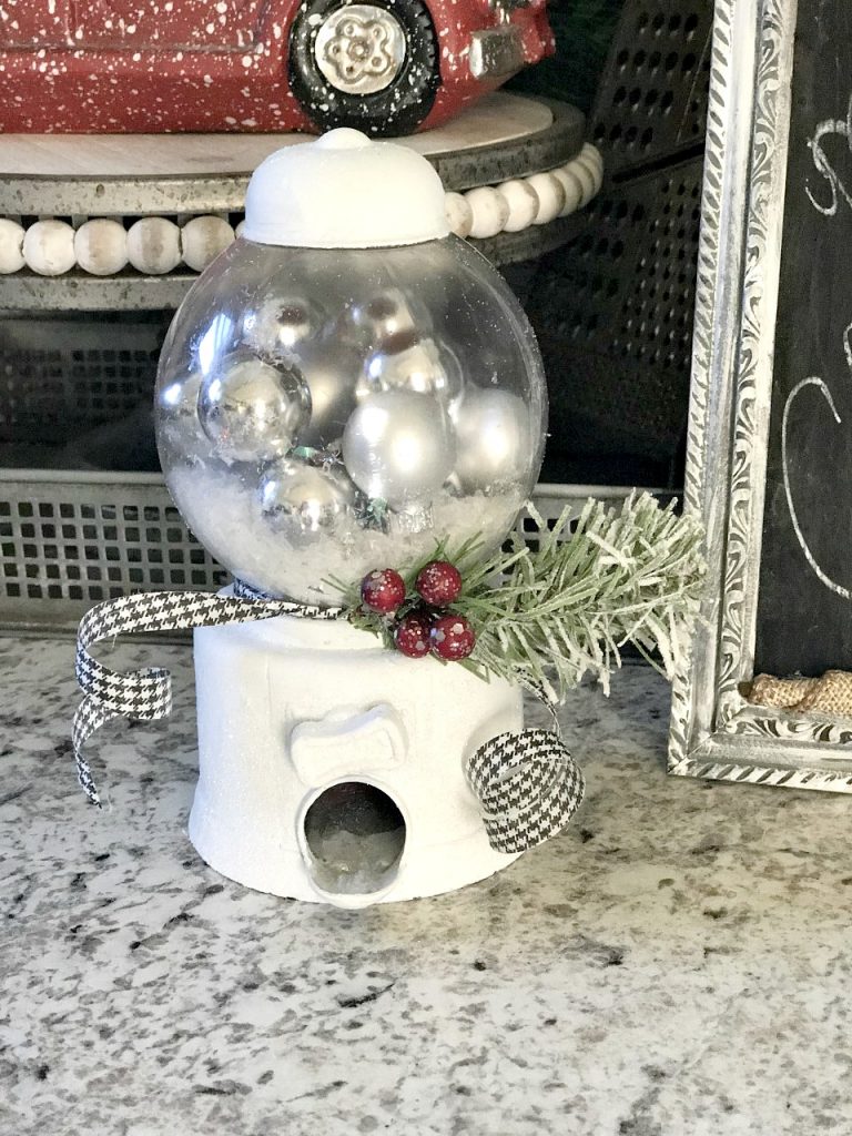 DIY Dollar Tree Snow Globe from a Gumball Machine!