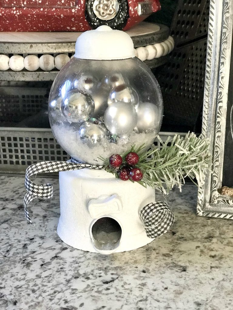 DIY Dollar Tree Snow Globes from a Gumball Machine!