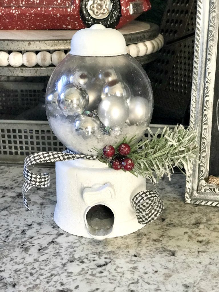 DIY Dollar Tree Snow Globe from a Gumball Machine!