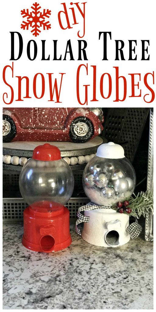 DIY Dollar Tree Snow Globes from a Gumball Machine!