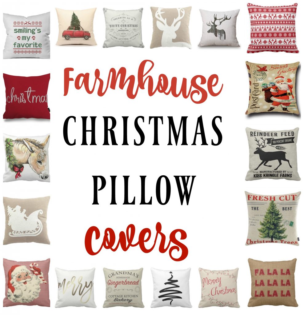 Farmhouse Christmas Pillow Covers on a Budget!