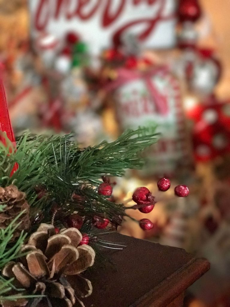 A beautiful and funky red and white Christmas tree!