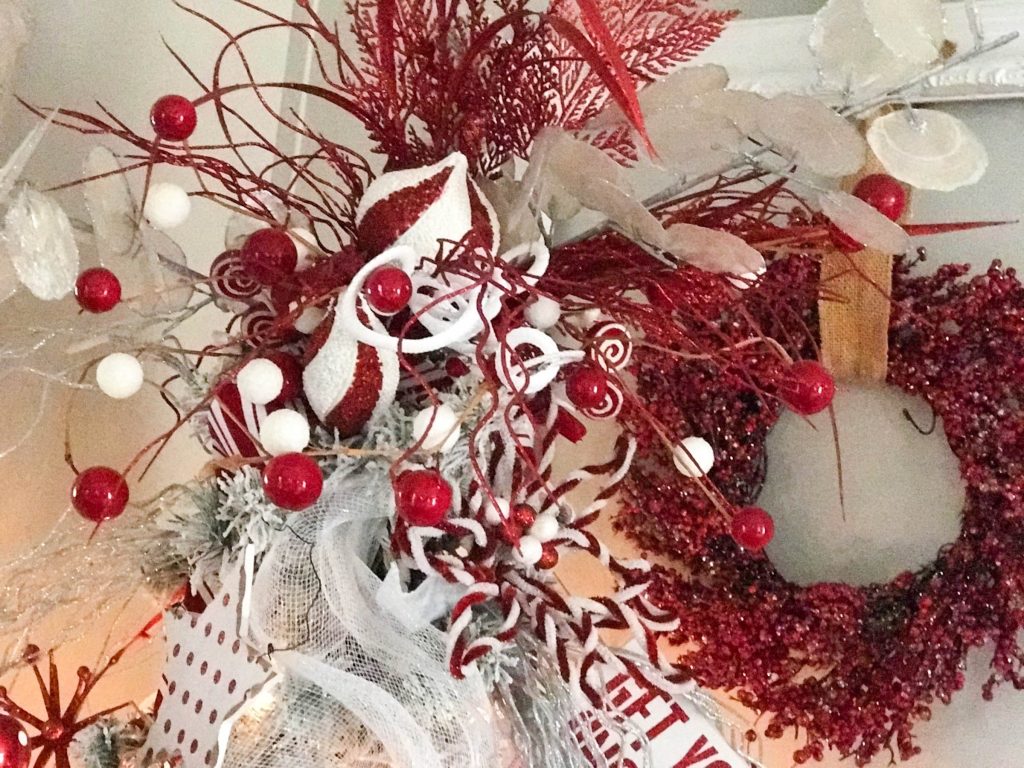 A beautiful and funky red and white Christmas tree!