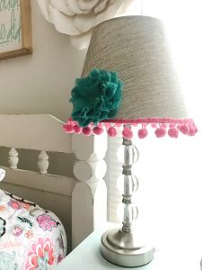 This super cute and easy DIY transformed this plain jane lamp into the cutest accessory for this little girl's room!