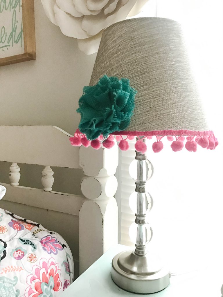 This super cute and easy DIY transformed this plain jane lamp makeover into the cutest accessory for this little girl's room!