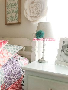 This super cute and easy DIY transformed this plain jane lamp into the cutest accessory for this little girl's room!