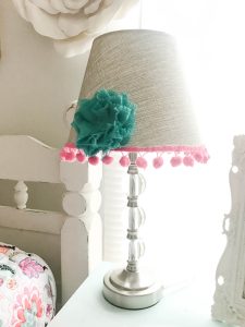 This super cute and easy DIY transformed this plain jane lamp into the cutest accessory for this little girl's room!