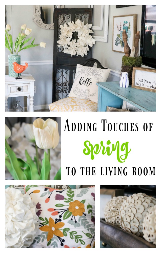 Spring living room decorating doesn't have to be over the top. Just adding a few colorful touches can change your entire look, on a dime!