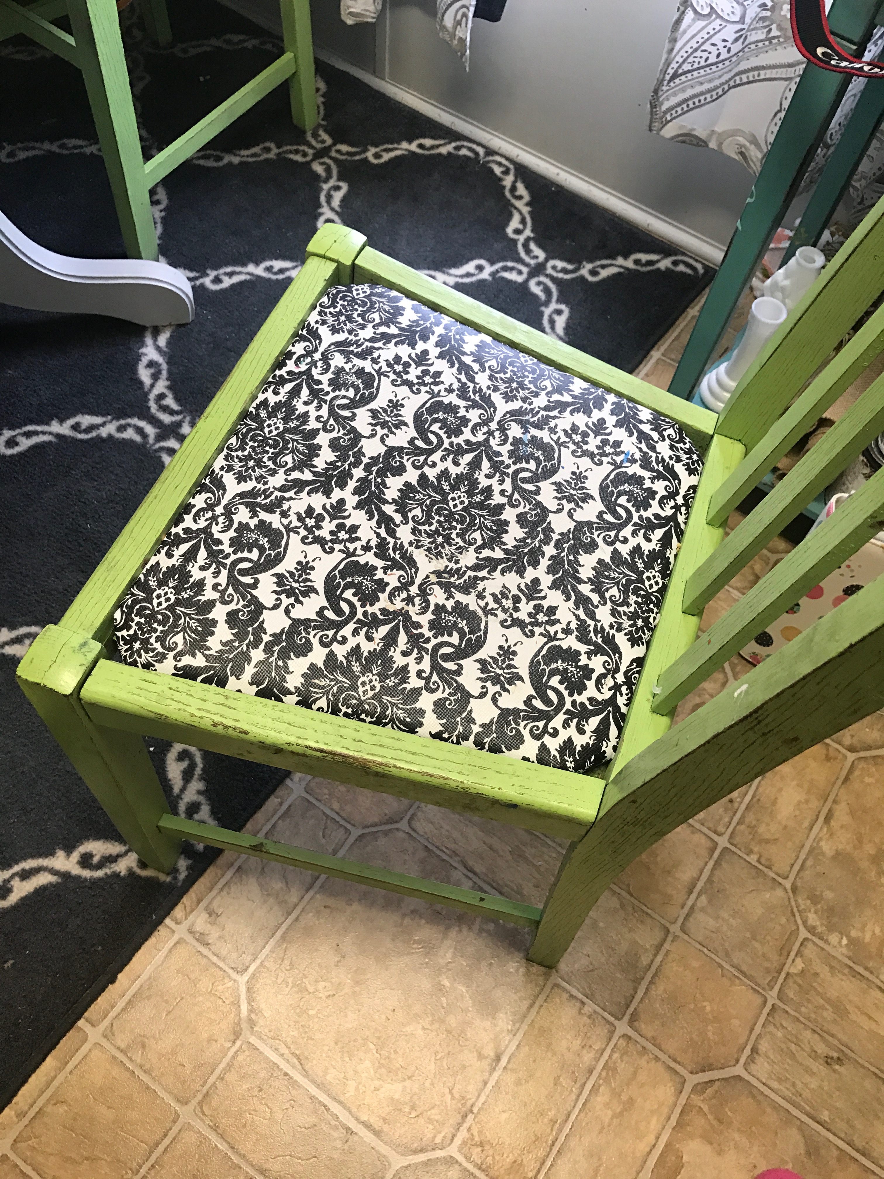 Easy DIY Upholstery on the Kitchen Chairs ReFabbed