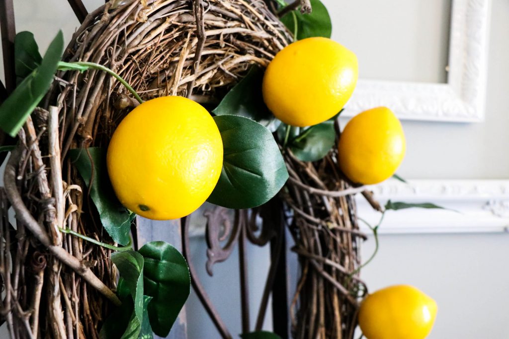 SUPER cute and EASY Diy Lemon Wreath with Dollar Store materials!