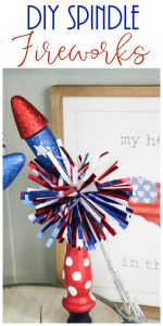 Super cute fireworks using old spindles!