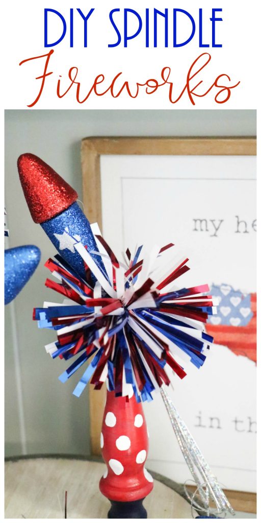 How to make super cute DIY Spindle fireworks using old wooden spindles!