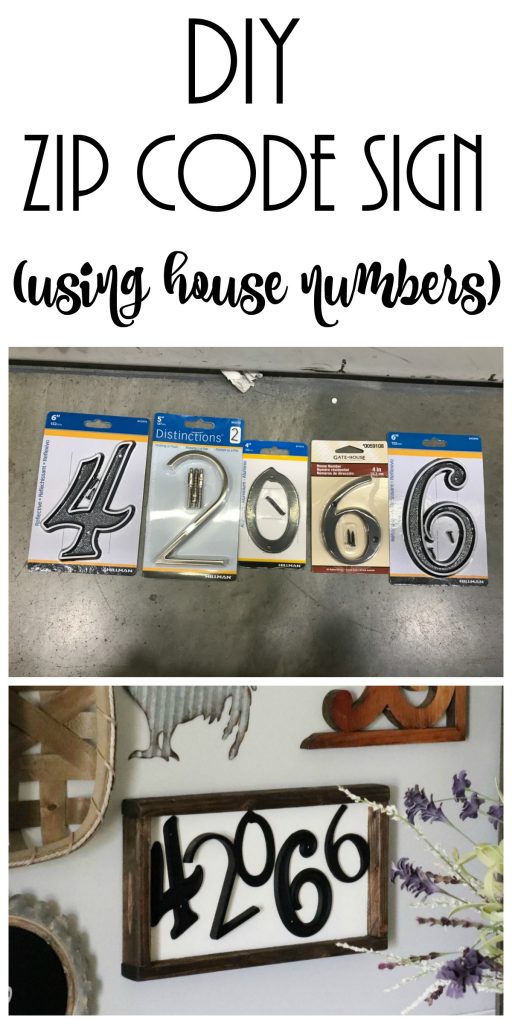 Make this super simple DIY Zip Code Wood Sign house numbers from your local hardware store!