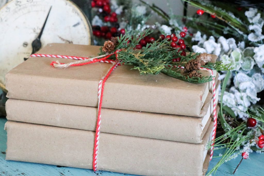 DIY Covered Books for Christmas decor