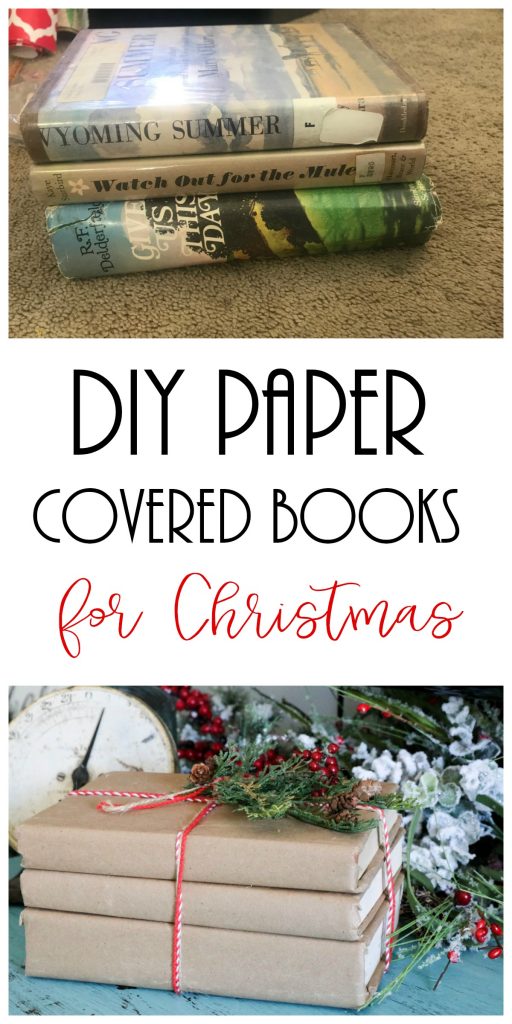 DIY Paper Covered Books for Christmas decor