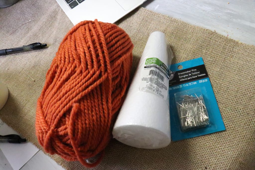 How to make DIY carrot out of yarn and a styrofoam cone!