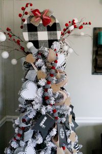 DIY Valentine's Day Tree Buffalo Plaid Topper