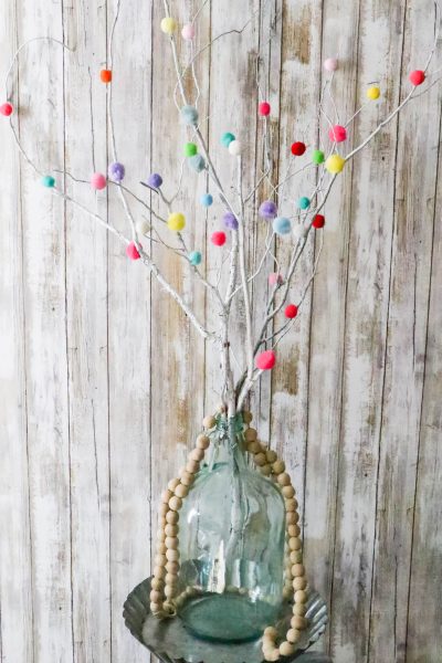 DIY Colorful Pom Pom Sticks