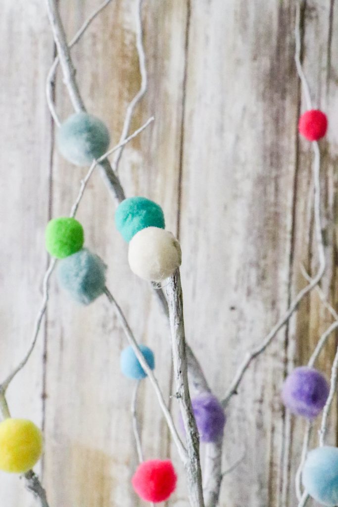 DIY Colorful Pom Pom Sticks