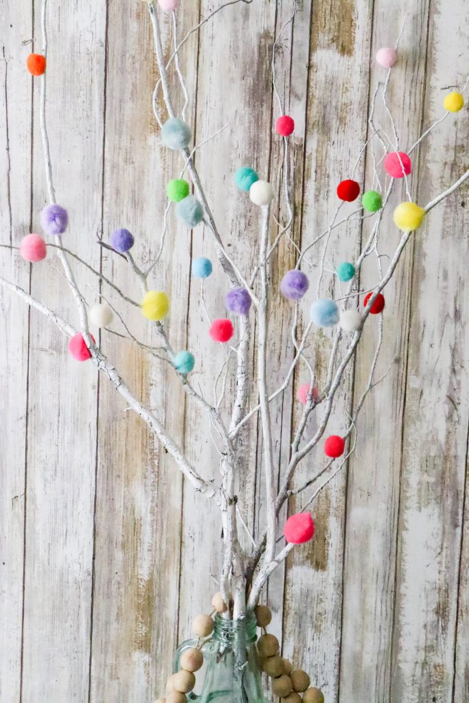 DIY Colorful Pom Pom Sticks