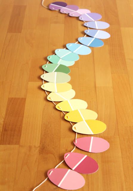 DIY Paint Chip Egg Garland