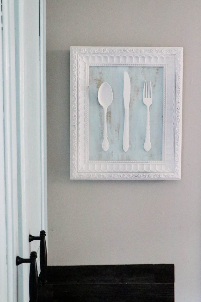 How to make kitchen decor using old silverware and an old frame!