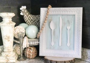 How to make kitchen decor using old silverware and an old frame!