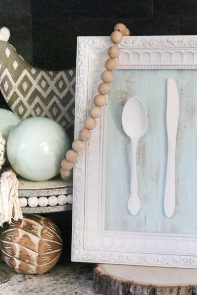 How to make kitchen decor using old silverware and an old frame!