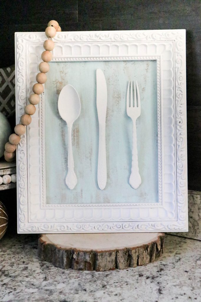 How to make kitchen decor using old silverware and an old frame!