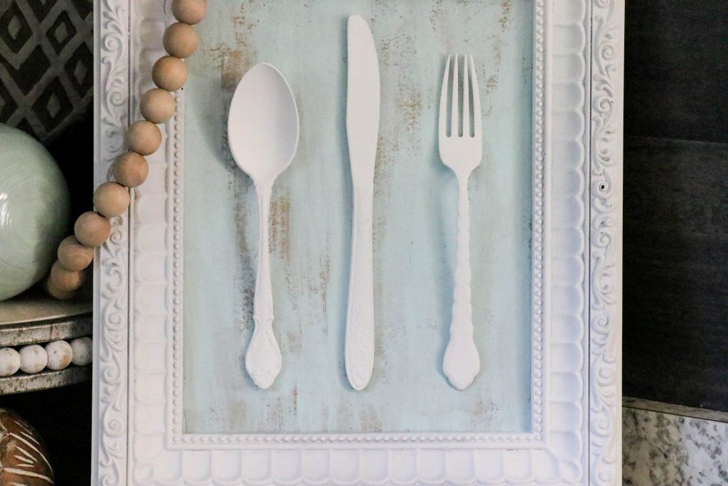 How to make kitchen decor using old silverware and an old frame!