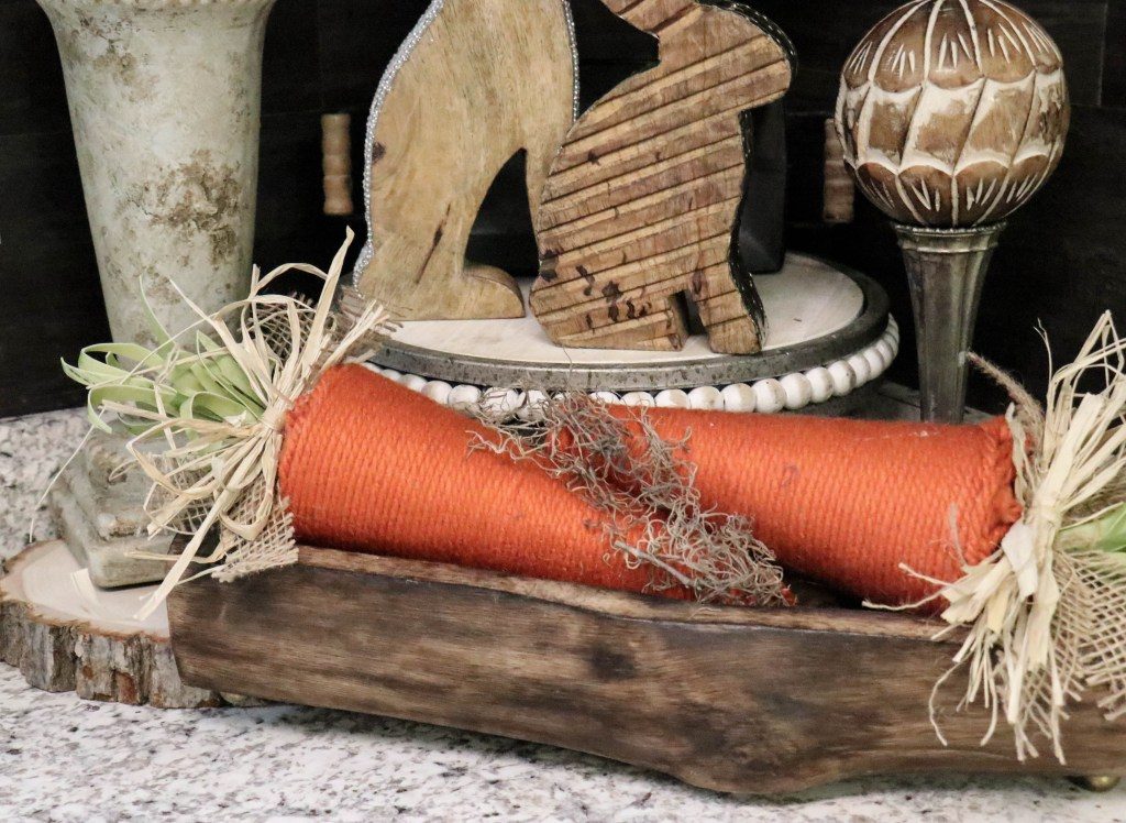 Make carrots with foam cones and yarn!