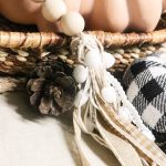 Wood Bead Garland with Ribbon Tassels