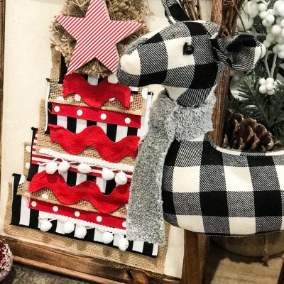How to make a reverse canvas Christmas ribbon tree