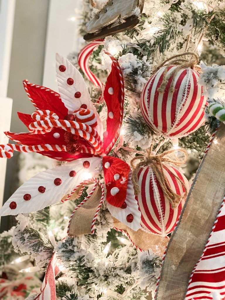 red and white christmas tree with gingerbread - Re-Fabbed
