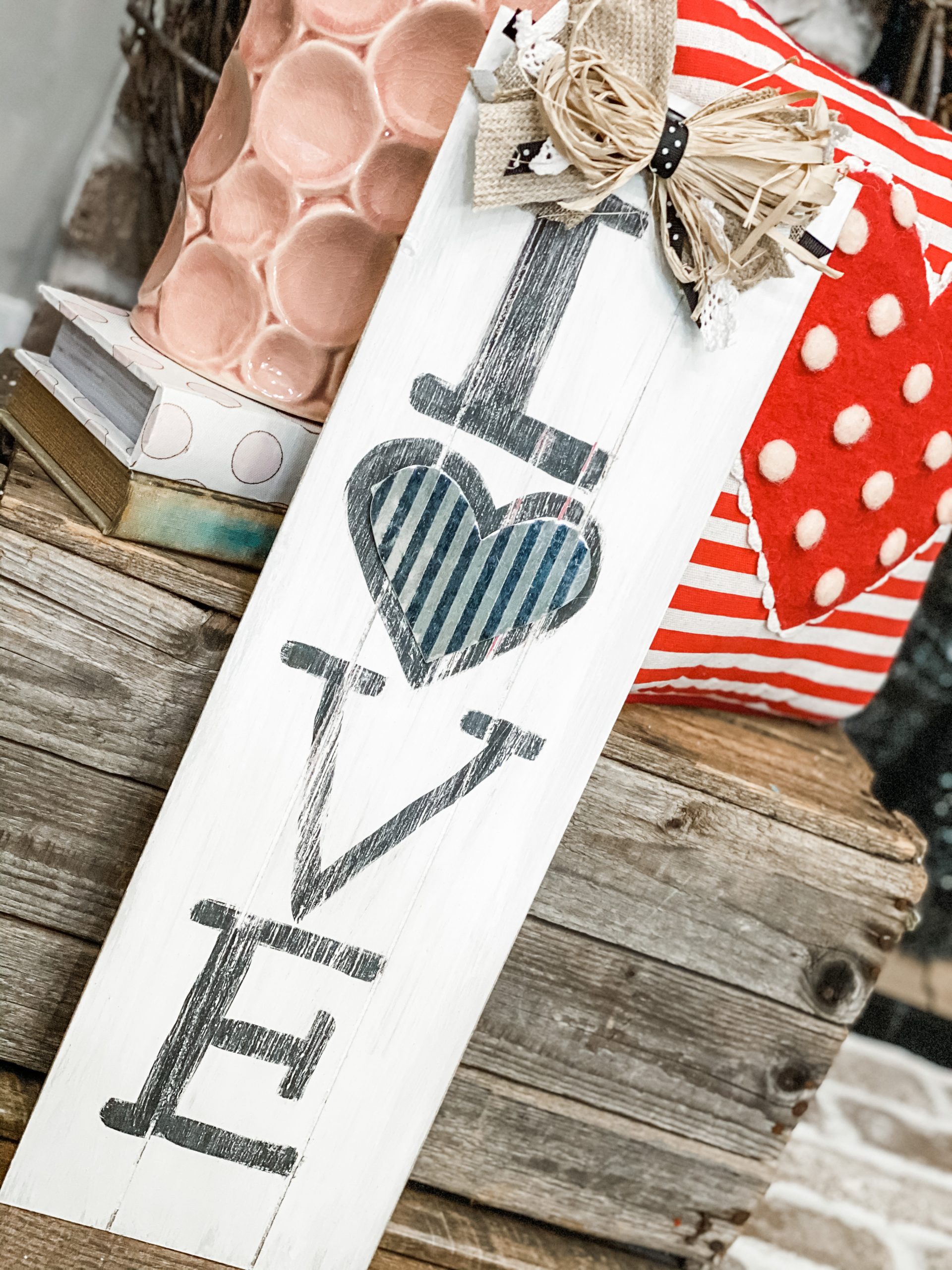 Dollar Tree Valentine Sign Makeover Re Fabbed