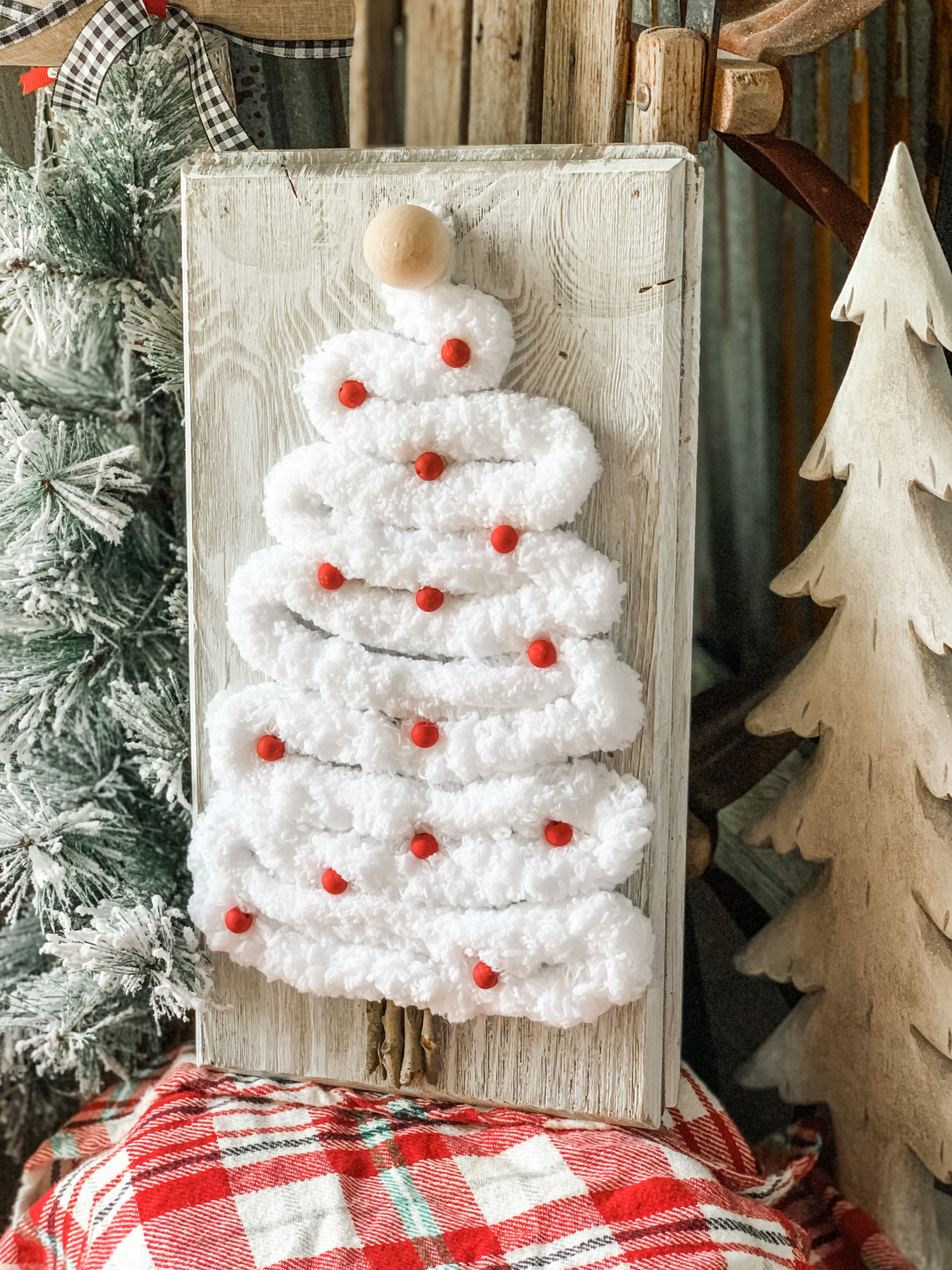 Yarn Wrapped Christmas Tree Craft - Buggy and Buddy