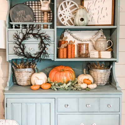 fall hutch decor