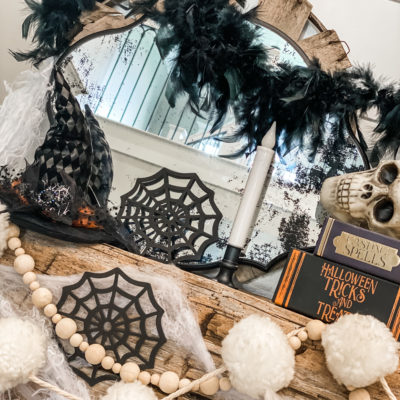 cheap and easy Halloween fireplace