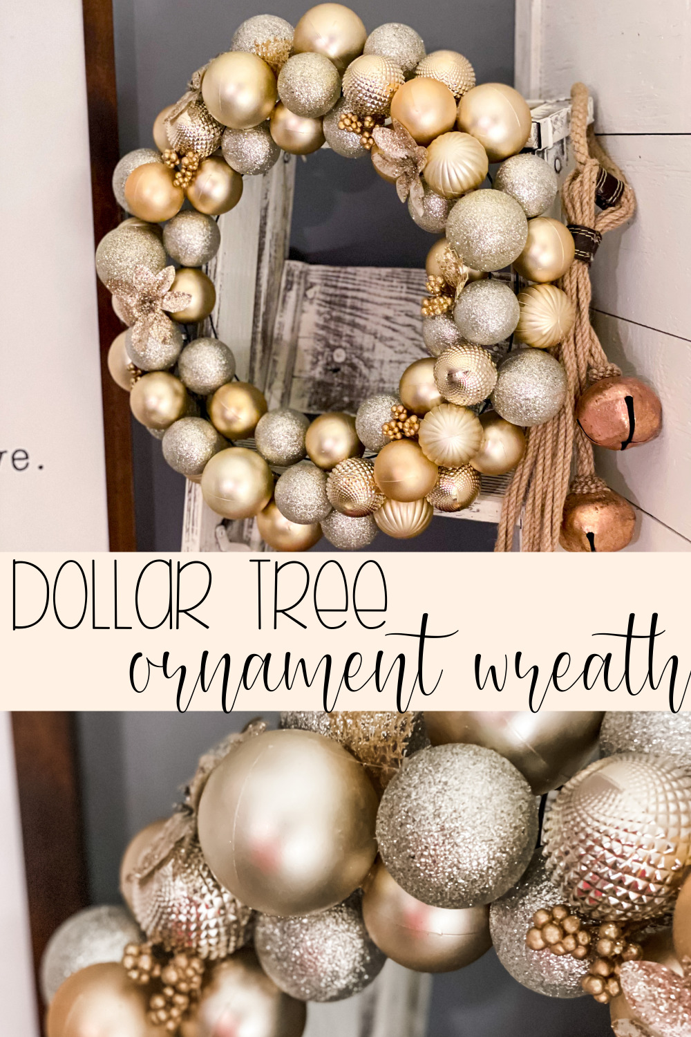 Dollar Tree ornament wreath - Re-Fabbed